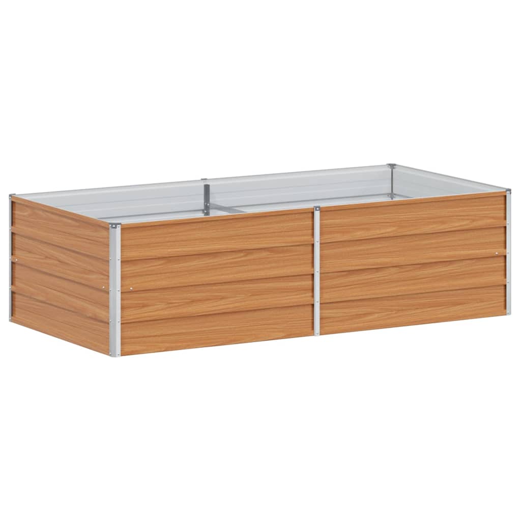 Garden Raised Bed Light Brown 160 x 80 x 45 cm Galvanised Steel