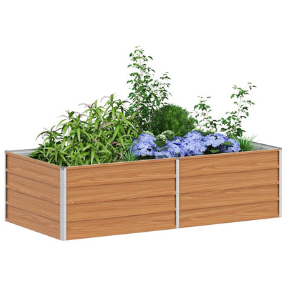 Garden Raised Bed Light Brown 160 x 80 x 45 cm Galvanised Steel