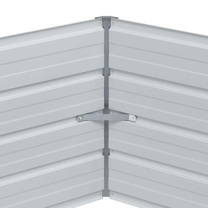 Raised Garden Bed Wood Look 129 x 129 x 45 cm Galvanised Steel