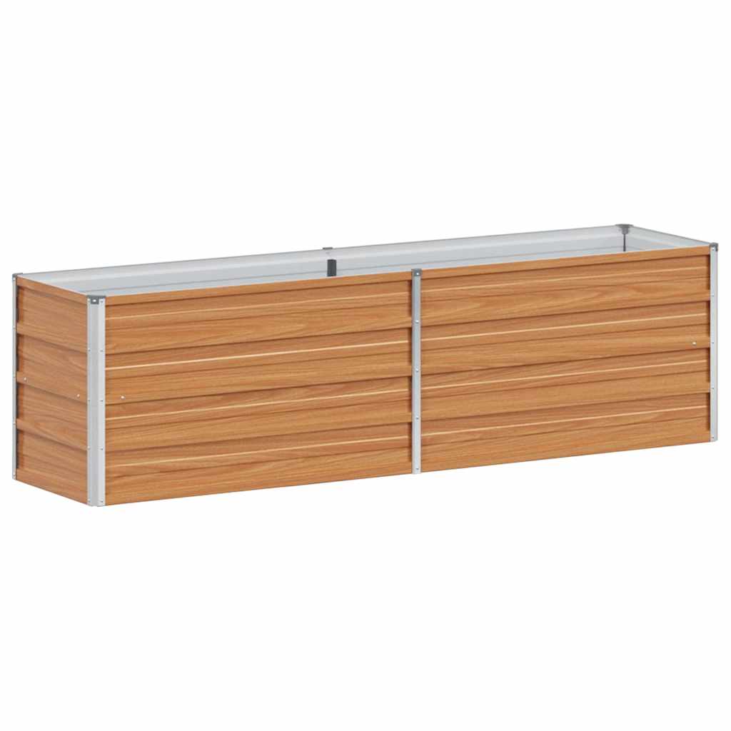 Garden Raised Bed Light Brown 160 x 40 x 45 cm Galvanised Steel