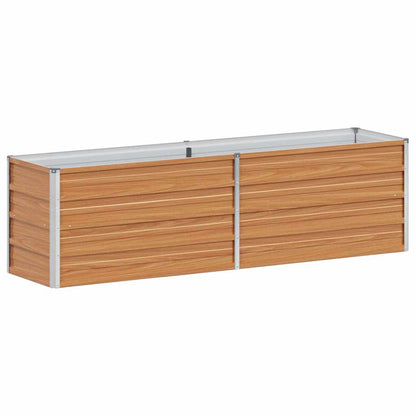 Garden Raised Bed Light Brown 160 x 40 x 45 cm Galvanised Steel