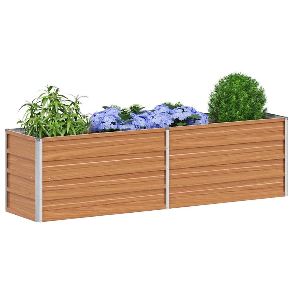 Garden Raised Bed Light Brown 160 x 40 x 45 cm Galvanised Steel