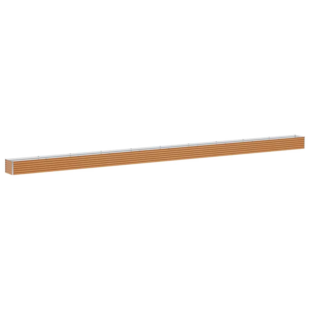 Garden Raised Bed Light Brown 970 x 50 x 36 cm Galvanised Steel