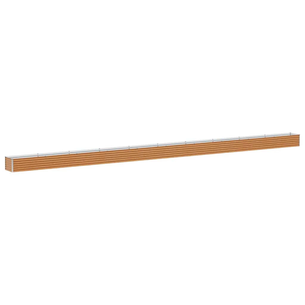 Garden Raised Bed Light Brown 970 x 50 x 36 cm Galvanised Steel