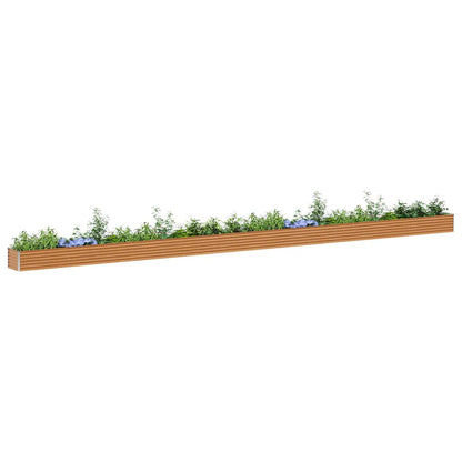 Garden Raised Bed Light Brown 970 x 50 x 36 cm Galvanised Steel