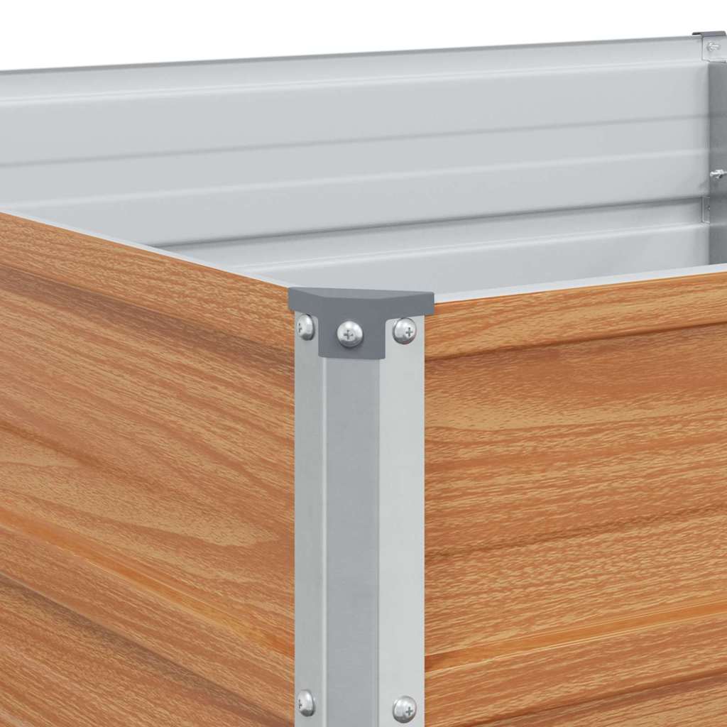 Garden Raised Bed Light Brown 480 x 80 x 45 cm Galvanised Steel