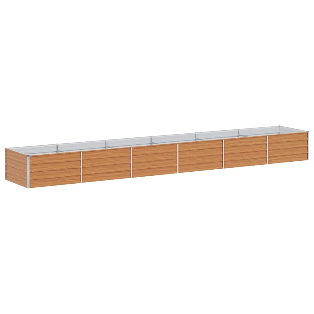 Garden Raised Bed Light Brown 480 x 80 x 45 cm Galvanised Steel