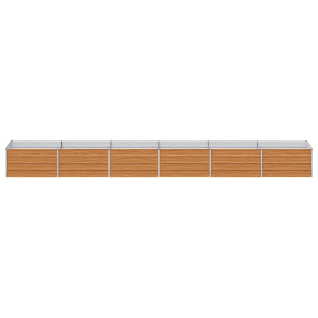 Garden Raised Bed Light Brown 480 x 80 x 45 cm Galvanised Steel