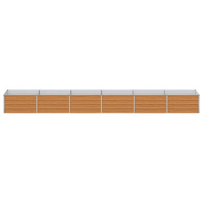 Garden Raised Bed Light Brown 480 x 80 x 45 cm Galvanised Steel