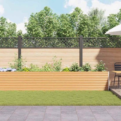 Garden Raised Bed Light Brown 485 x 50 x 68 cm Galvanised Steel