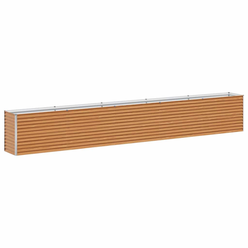 Garden Raised Bed Light Brown 485 x 50 x 68 cm Galvanised Steel