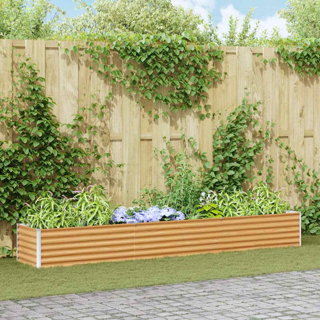 Garden Raised Bed Light Brown 290 x 50 x 36 cm Galvanised Steel