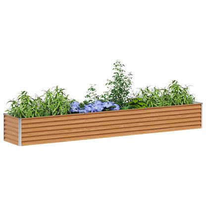 Garden Raised Bed Light Brown 290 x 50 x 36 cm Galvanised Steel