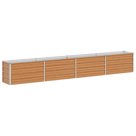 Garden Raised Bed Light Brown 320 x 40 x 45 cm Galvanised Steel