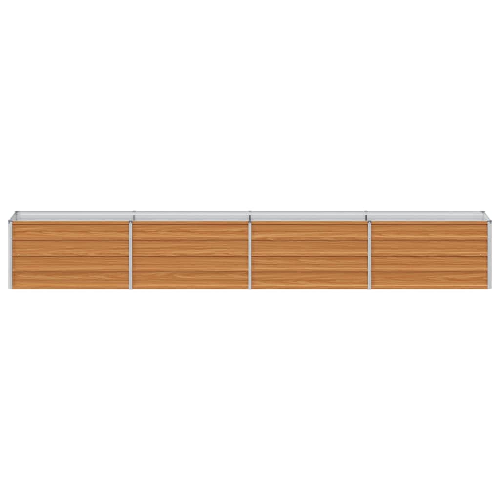 Garden Raised Bed Light Brown 320 x 40 x 45 cm Galvanised Steel