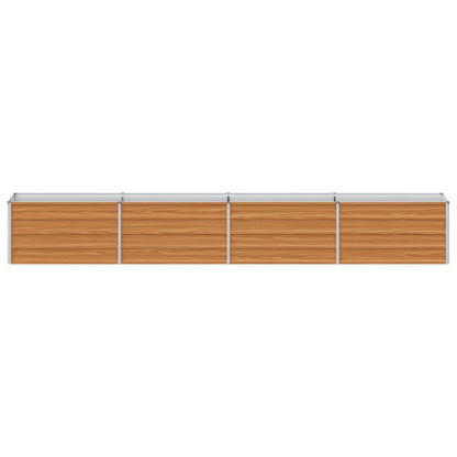 Garden Raised Bed Light Brown 320 x 40 x 45 cm Galvanised Steel
