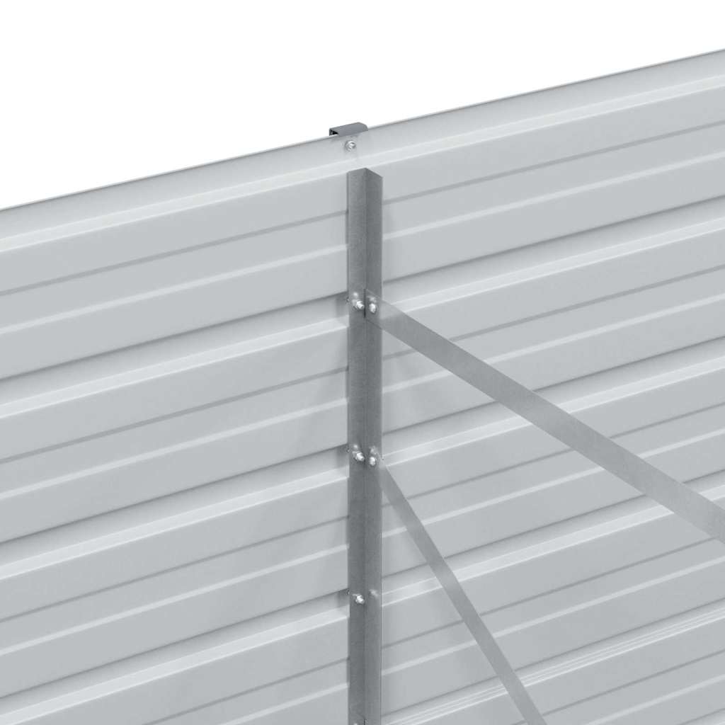 Garden Raised Bed Light Brown 400 x 80 x 77 cm Galvanised Steel