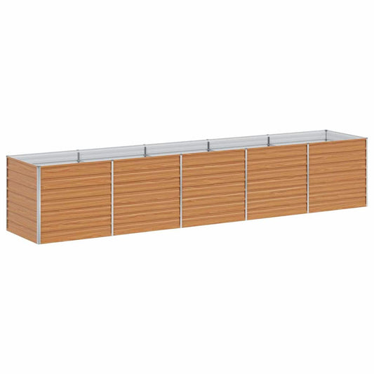 Garden Raised Bed Light Brown 400 x 80 x 77 cm Galvanised Steel