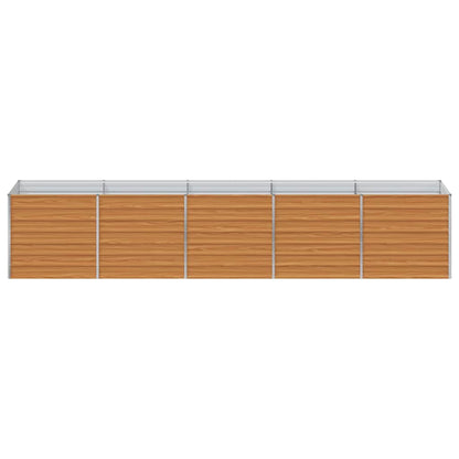 Garden Raised Bed Light Brown 400 x 80 x 77 cm Galvanised Steel