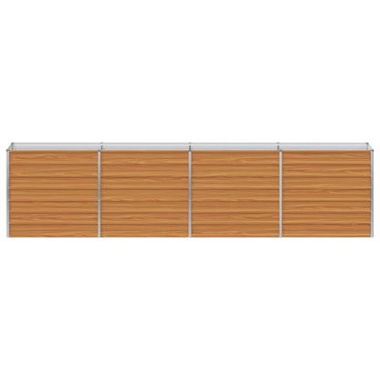 Garden Raised Bed Light Brown 320 x 40 x 77 cm Galvanised Steel