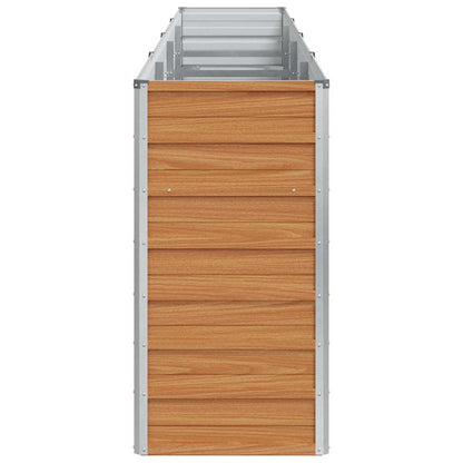 Garden Raised Bed Light Brown 320 x 40 x 77 cm Galvanised Steel