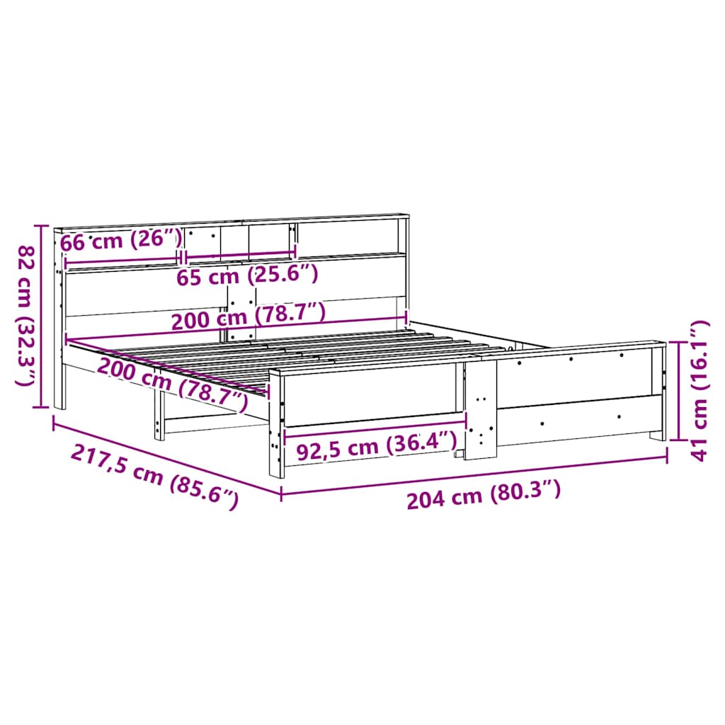 Bed Frame with Headboard Brown 200 x 200 cm Engineered Wood