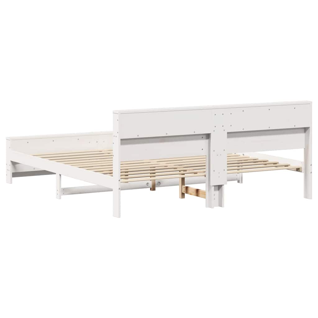 Bed Frame with Headboard White 200 x 200 cm Engineered Wood