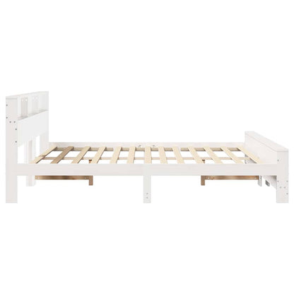 Bed Frame with Headboard White 200 x 200 cm Engineered Wood