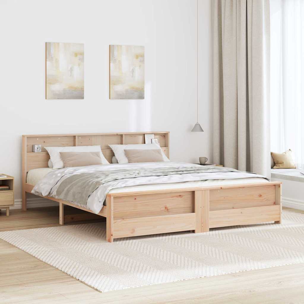 Bed Frame with Headboard Brown 180 x 200 cm Engineered Wood