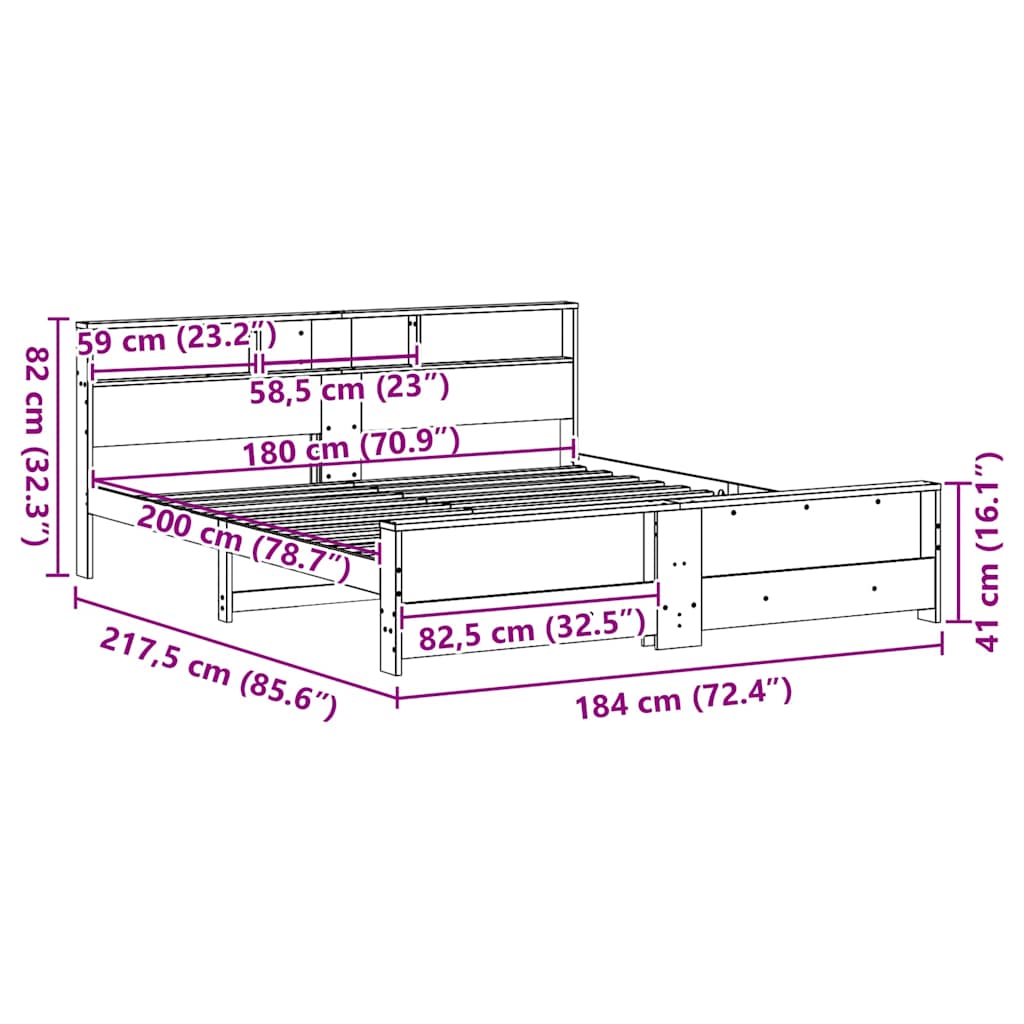 Bed Frame with Headboard Brown 180 x 200 cm Engineered Wood