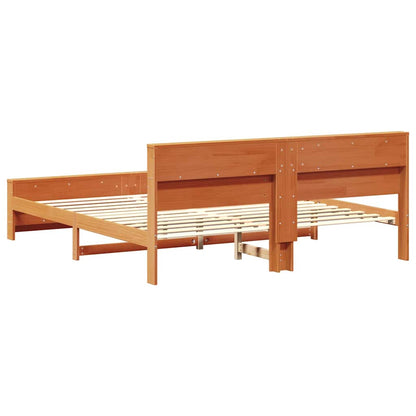 Bed Frame with Headboard Wax Brown 180 x 200 cm Engineered Wood
