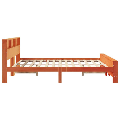 Bed Frame with Headboard Wax Brown 180 x 200 cm Engineered Wood
