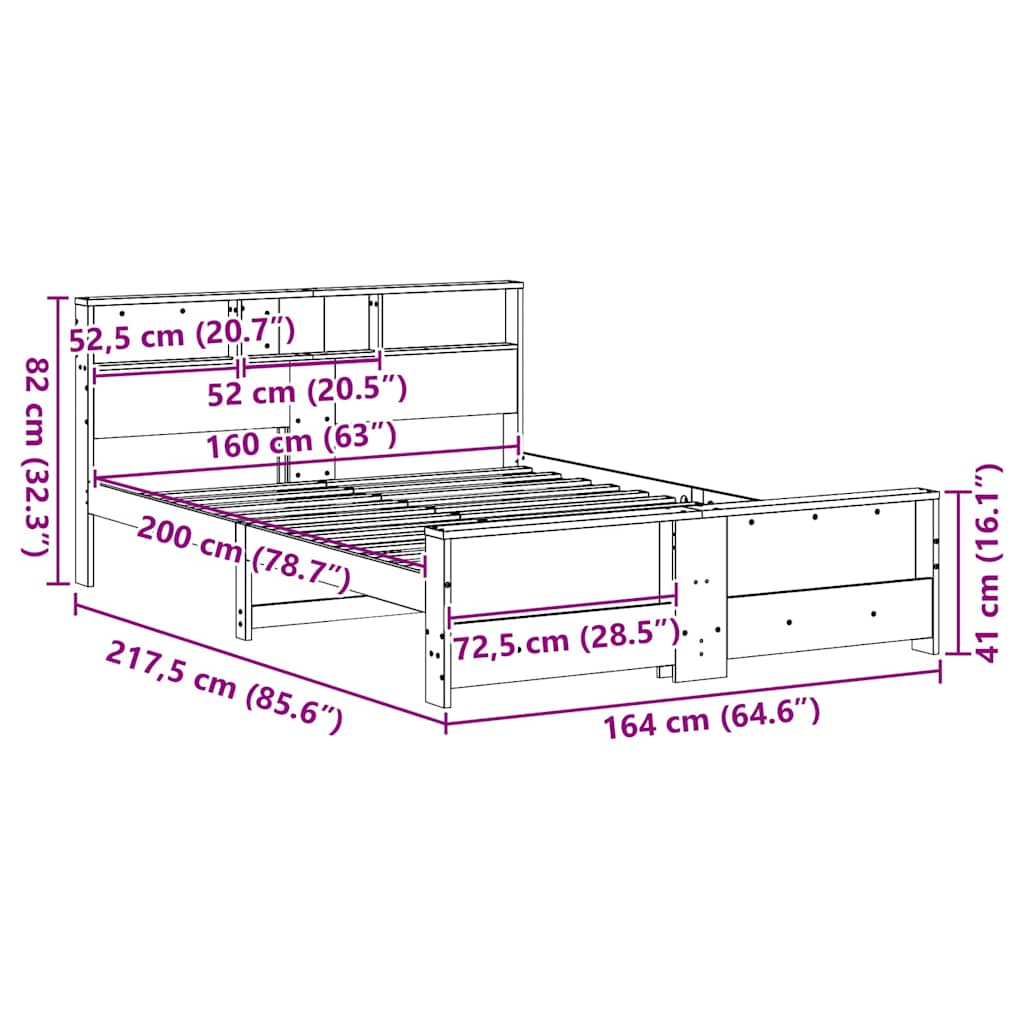 Bed Frame with Headboard Brown 160 x 200 cm Engineered Wood