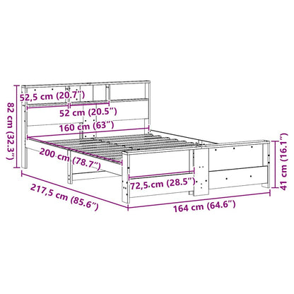 Bed Frame with Headboard Brown 160 x 200 cm Engineered Wood