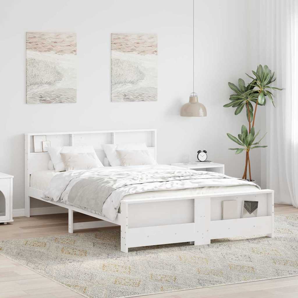 Bed Frame with Headboard White 160 x 200 cm Engineered Wood