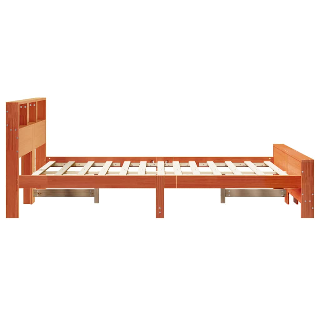 Bed Frame with Headboard Wax Brown 160 x 200 cm Engineered Wood