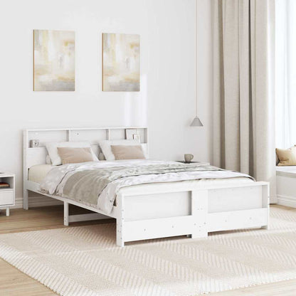 Bed Frame with Headboard White 150 x 200 cm Engineered Wood