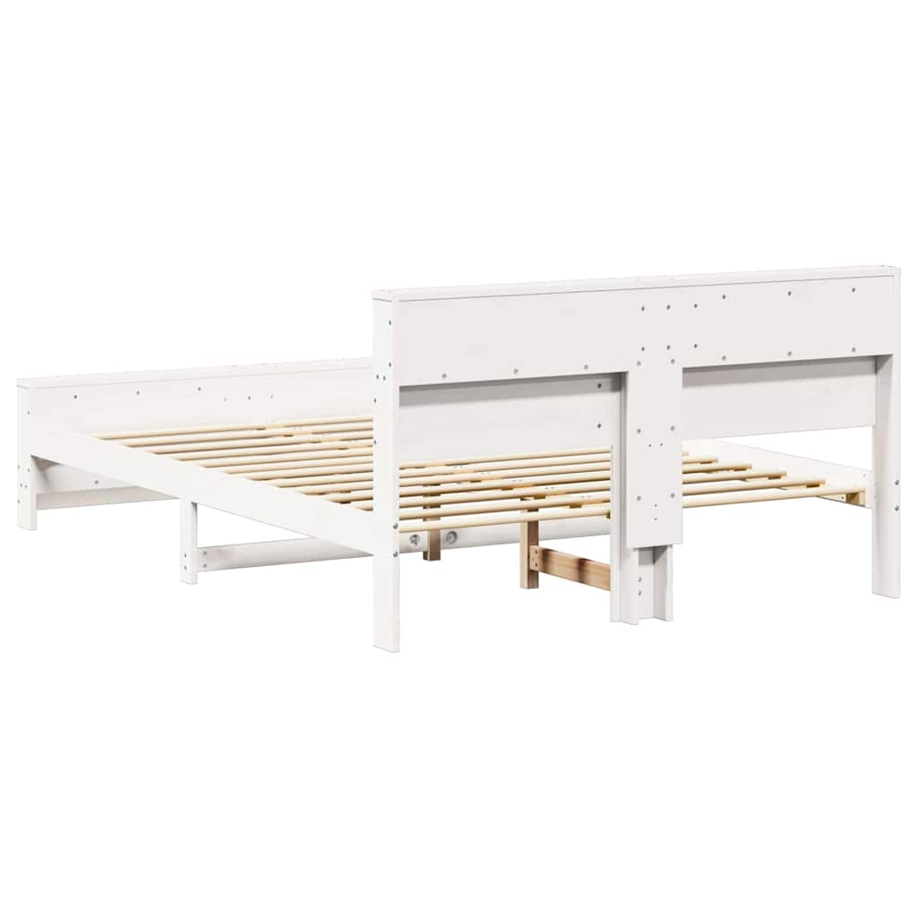Bed Frame with Headboard White 150 x 200 cm Engineered Wood