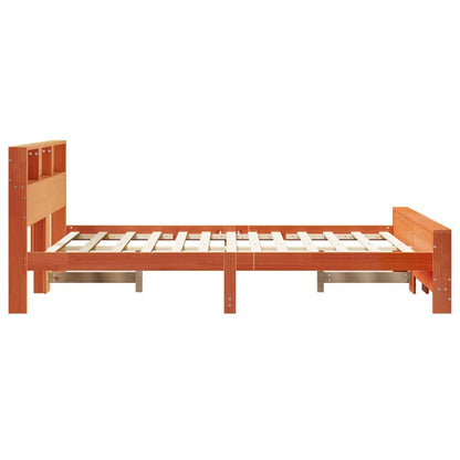 Bed Frame with Headboard Wax Brown 150 x 200 cm Engineered Wood