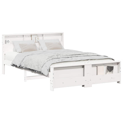 Bed Frame with Headboard White 140 x 200 cm Engineered Wood