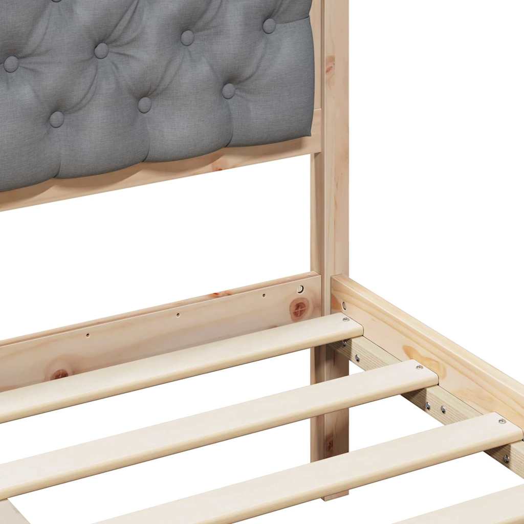 Bed Frame Light Grey 180 x 200 cm Solid Pine Wood