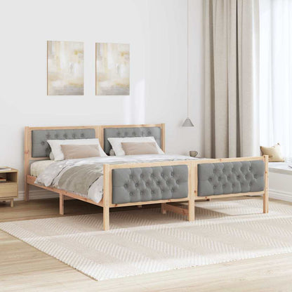 Bed Frame Light Grey 180 x 200 cm Solid Pine Wood
