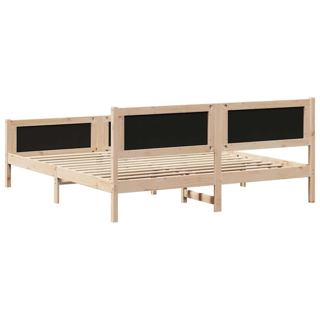 Bed Frame Light Grey 180 x 200 cm Solid Pine Wood
