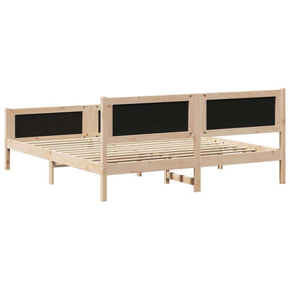 Bed Frame Light Grey 180 x 200 cm Solid Pine Wood