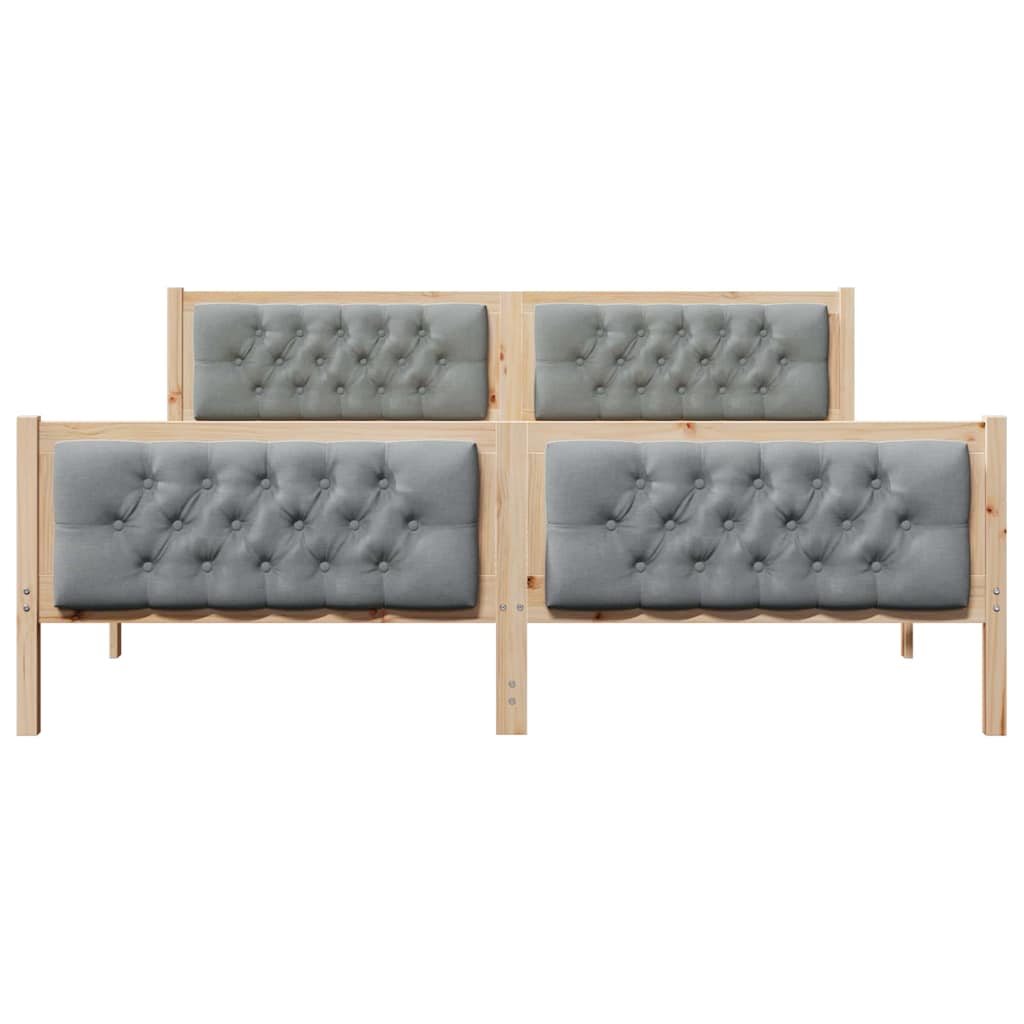 Bed Frame Light Grey 180 x 200 cm Solid Pine Wood