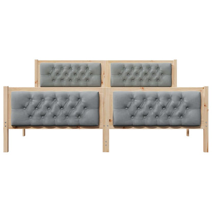 Bed Frame Light Grey 180 x 200 cm Solid Pine Wood