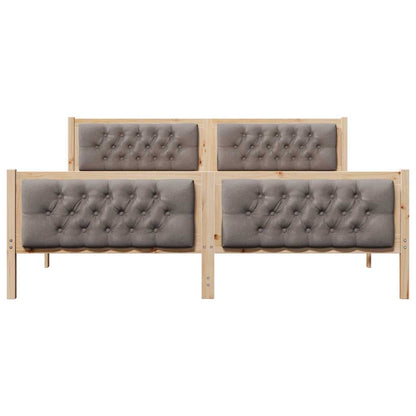 Bed Frame with Headboard Taupe 180 x 200 cm Solid Pine Wood