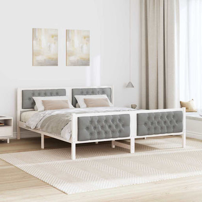 Bed Frame Light Grey 180 x 200 cm Solid Pine Wood