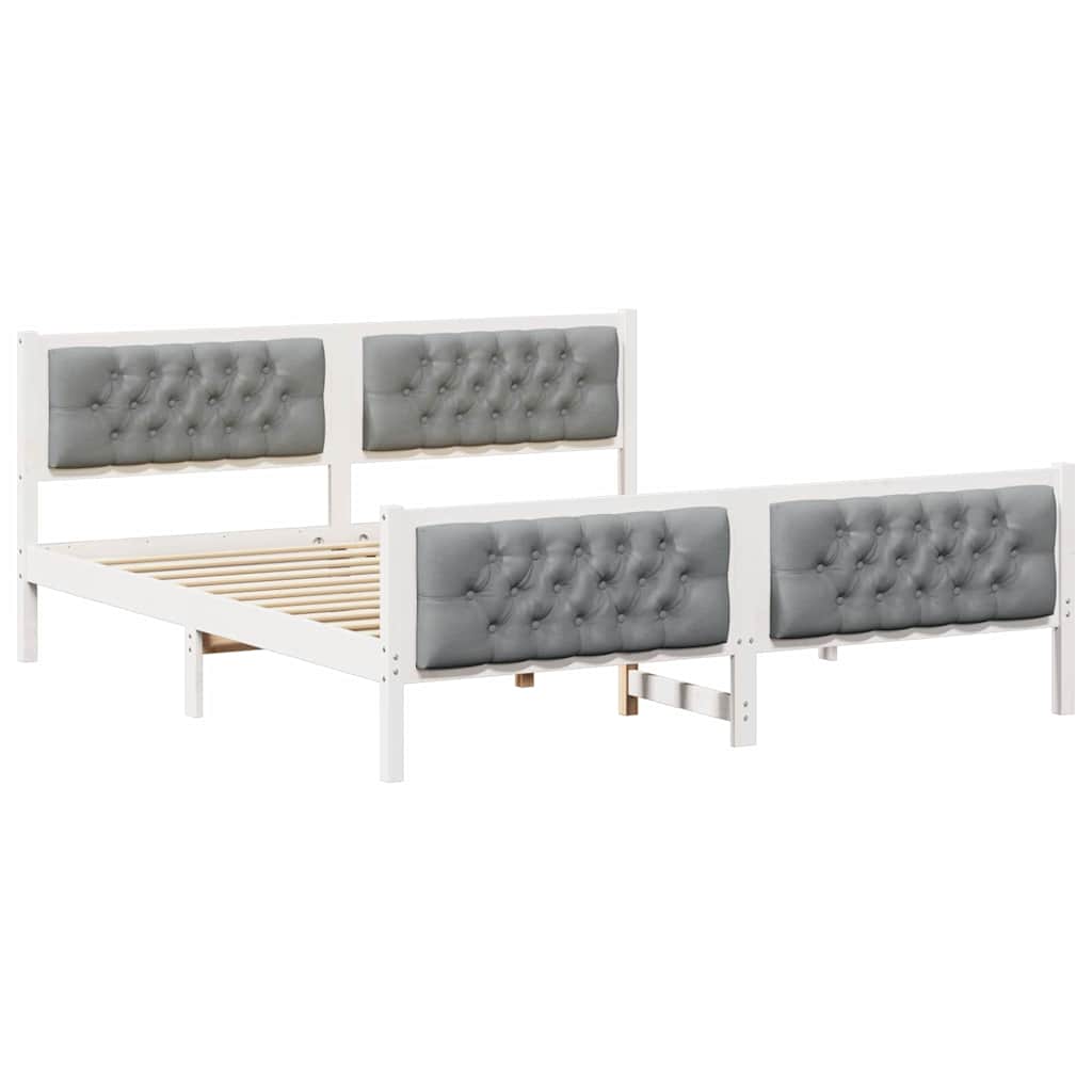 Bed Frame Light Grey 180 x 200 cm Solid Pine Wood