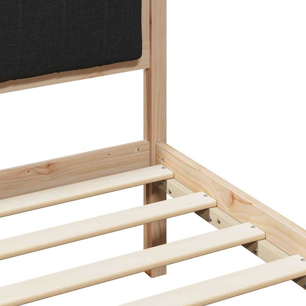 Bed frame Brown and black 180 x 200 cm Solid pine wood